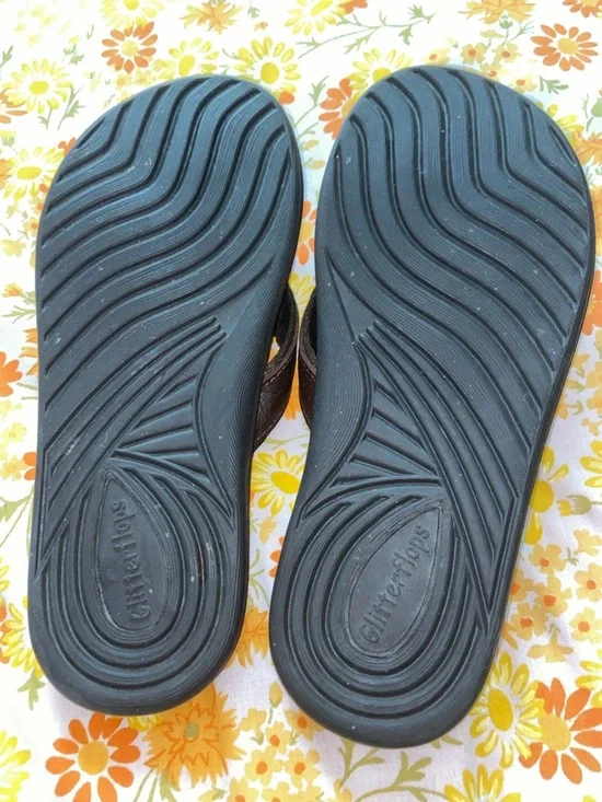 2GIRLY FLIP FLOPS Anna & Ava Pearlescent + Brown Glitterflops Pearl - Picture 4 of 8